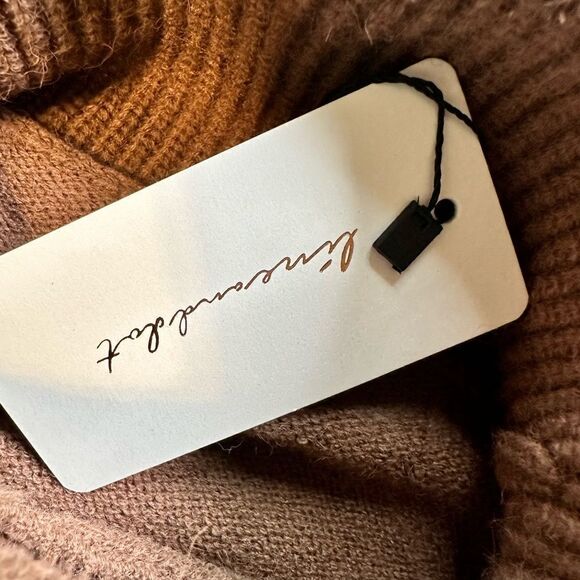 NWT Line & Dot Women’s Brown Cream Stripe Long SleeveTurtleneck Sweater - Size L - Picture 6 of 8